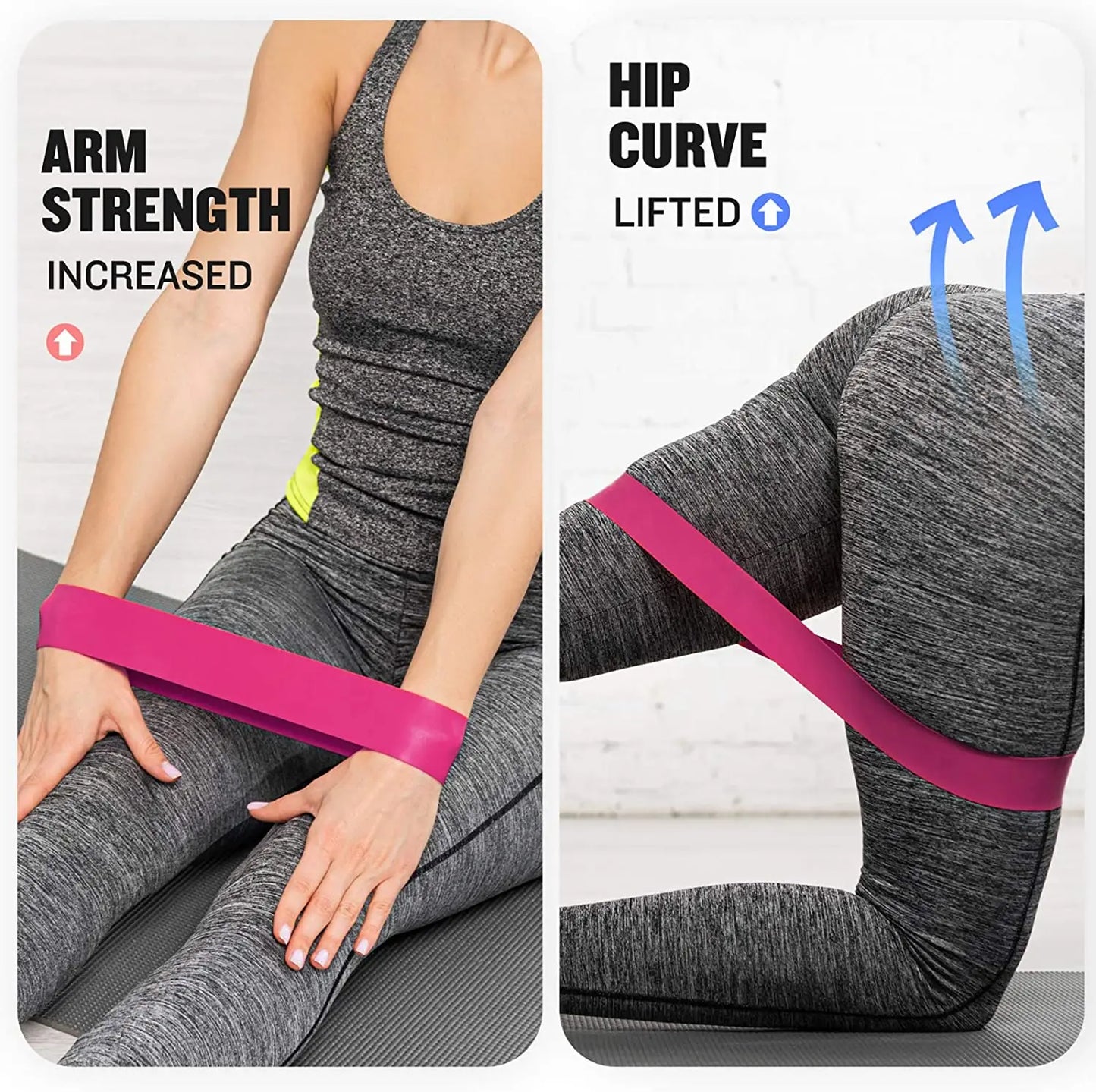 Bandes d'exercice à boucle de résistance, 5 niveaux de résistance différents, bande élastique adaptée à l'étirement des bras et des jambes, entraînement de force