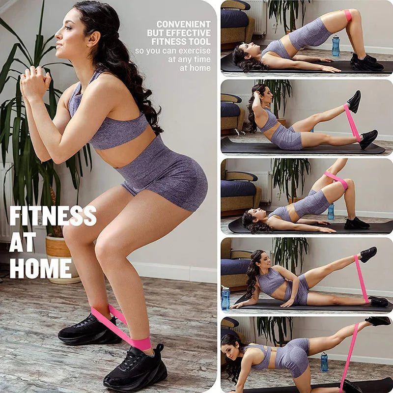 Bandes d'exercice à boucle de résistance, 5 niveaux de résistance différents, bande élastique adaptée à l'étirement des bras et des jambes, entraînement de force