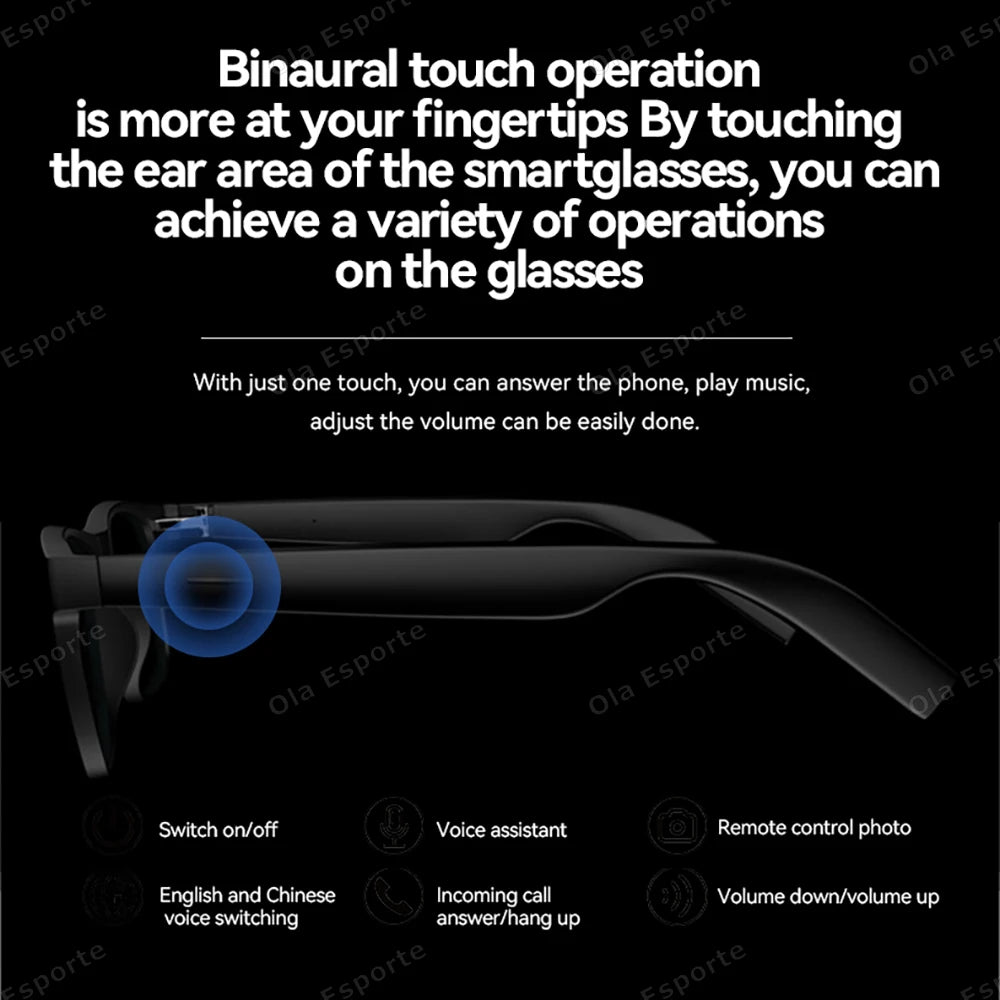 Ola Esporte nouvelles lunettes intelligentes Bluetooth appel lunettes de soleil multi-fonctionnel Anti-lumière bleue lunettes de soleil casque sans fil hommes femmes
