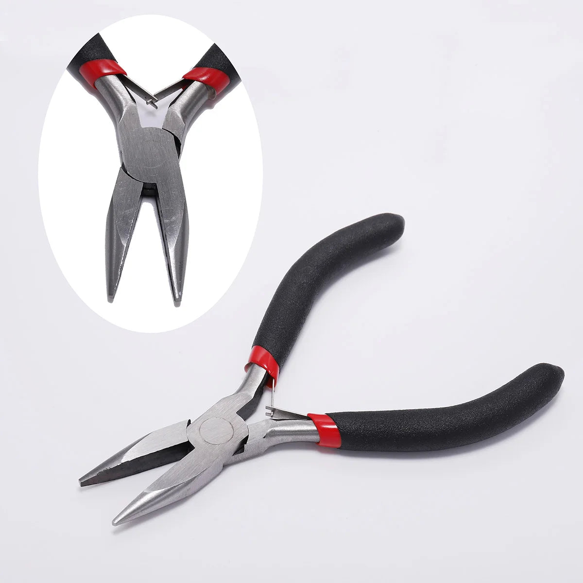 Pince à bijoux en acier trempé au carbone, ferronickel, extrémité ronde, outils de coupe, équipement de bricolage, adaptée à la réparation de perles artisanales