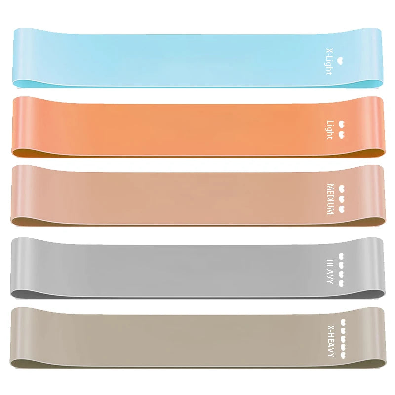 Bandes d'exercice à boucle de résistance, 5 niveaux de résistance différents, bande élastique adaptée à l'étirement des bras et des jambes, entraînement de force
