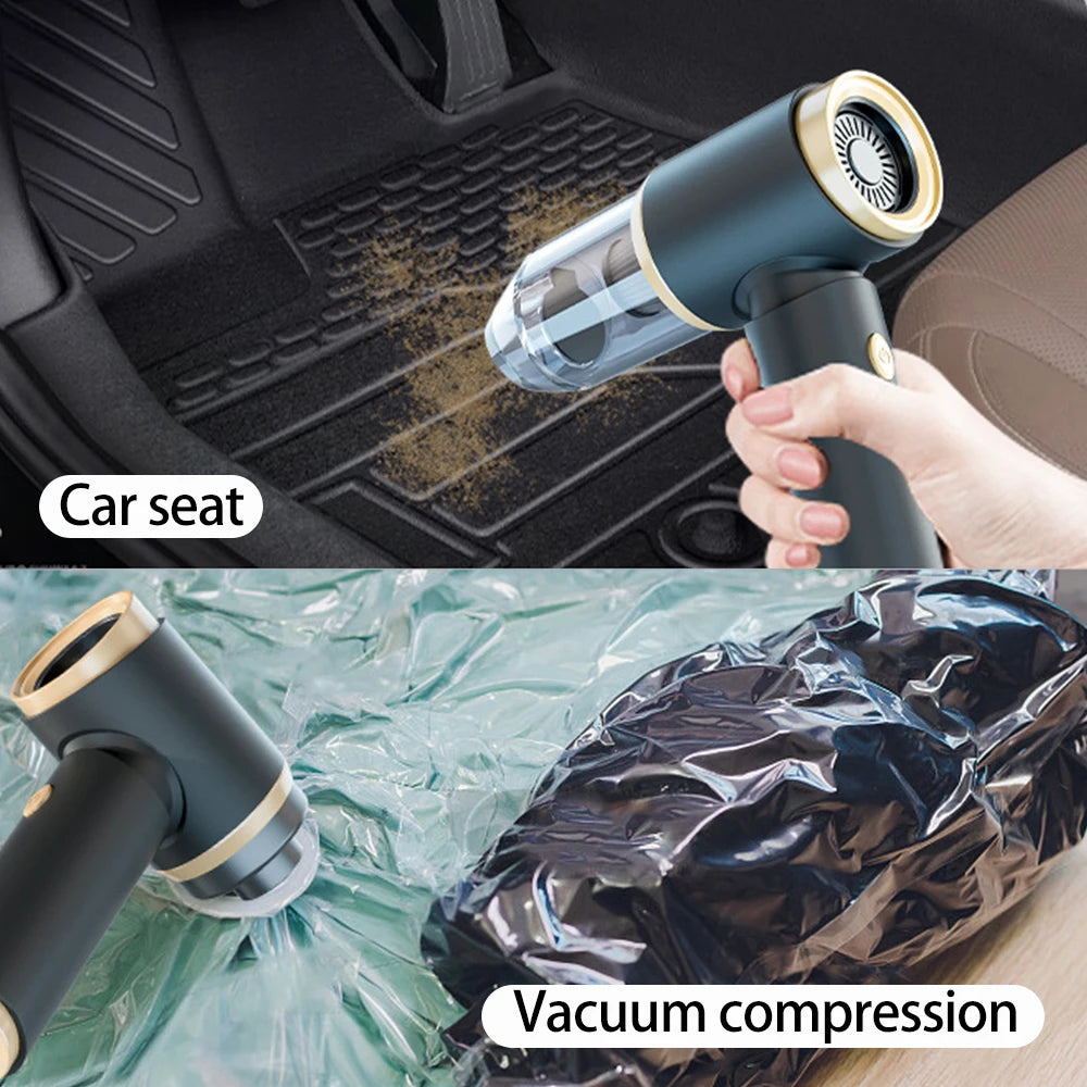 Cordless Rechargeable Car Vacuum Cleaner handheld Portable Motor Vacuum Cleaner 60W With Short Long Nozzle Brush