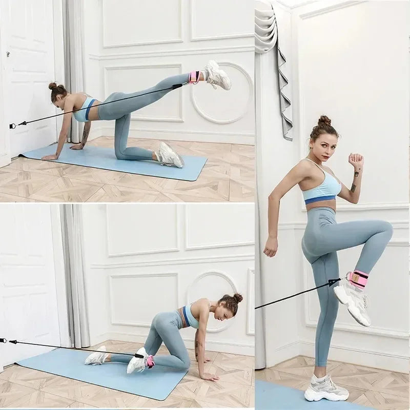 Sangles de cheville bandes de résistance ensemble Fitness entraînement équipement d'exercice cheville poids Yoga élastique Fitness bande pour salle de sport homme femme