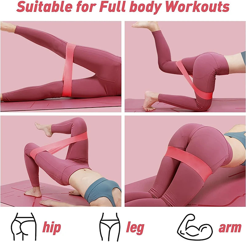 Bandes d'exercice à boucle de résistance, 5 niveaux de résistance différents, bande élastique adaptée à l'étirement des bras et des jambes, entraînement de force