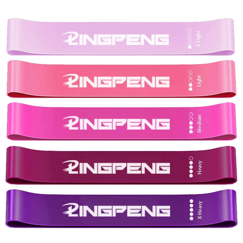 Bandes d'exercice à boucle de résistance, 5 niveaux de résistance différents, bande élastique adaptée à l'étirement des bras et des jambes, entraînement de force