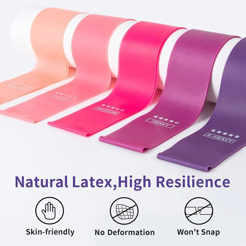 Bandes d'exercice à boucle de résistance, 5 niveaux de résistance différents, bande élastique adaptée à l'étirement des bras et des jambes, entraînement de force