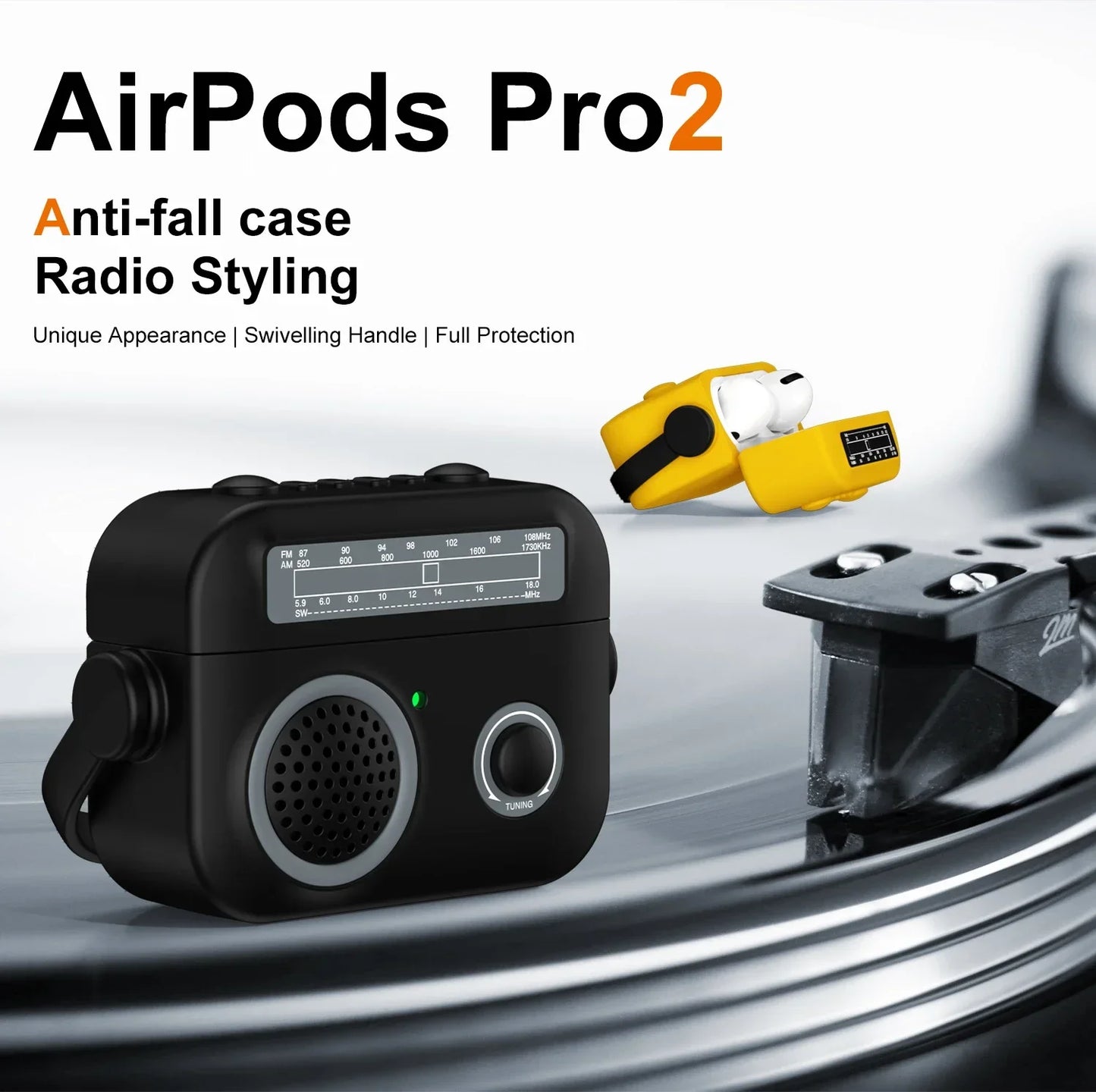 Étui pour écouteurs Housse de protection pour AirPods 1/2/3/4 & Pro & Pro2 (2021 & 2024 ANC) | Étui/sac en silicone antichoc pour radio de dessin animé