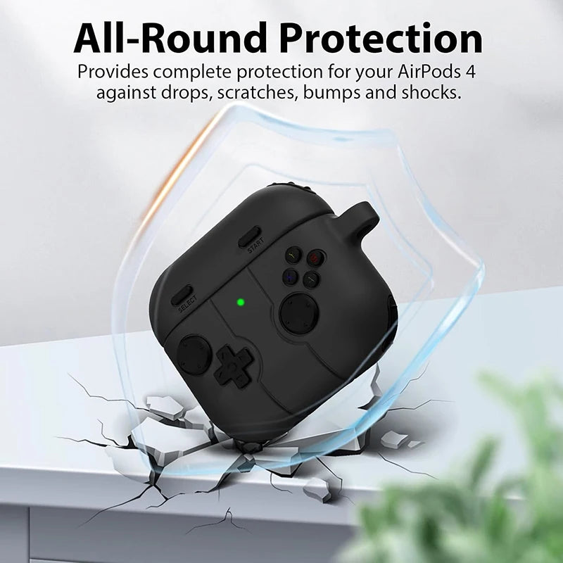 Étui en silicone antichoc pour Airpods, étui pour écouteurs pour Airpods 4, 2024, mignon, dessin animé 3D, manette de jeu, couvercle de boîte pour Airpods 1, 2, 3, 2021, Airpods Pro 2