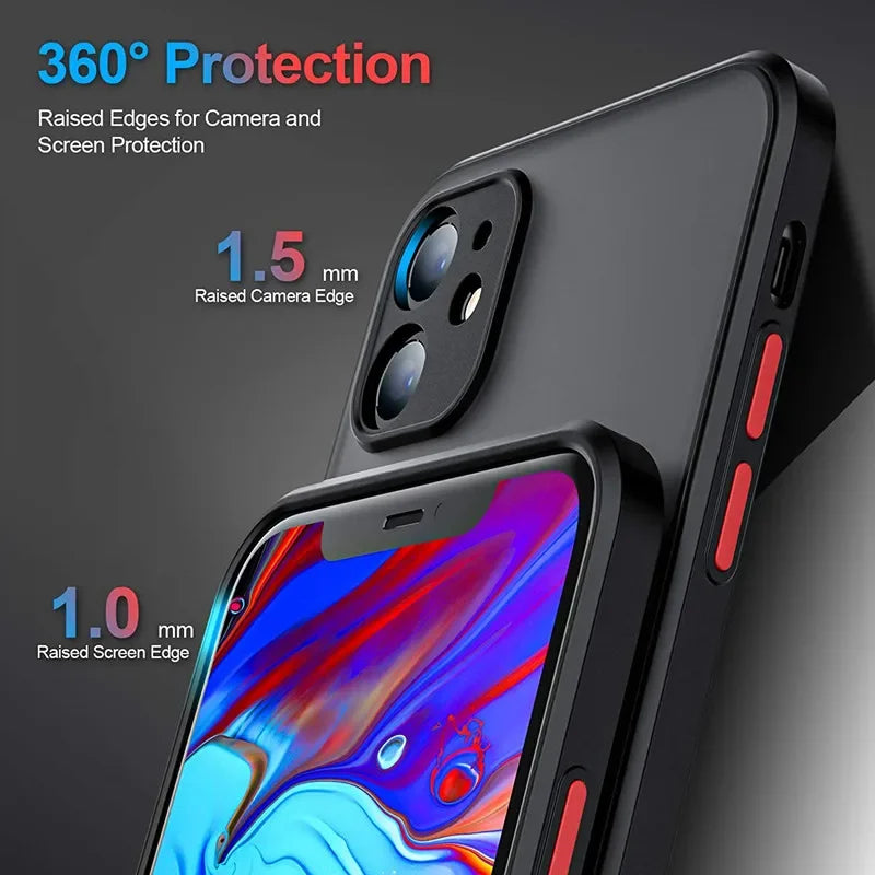 Nouvelle armure pare-chocs antichoc coque de téléphone pour iPhone 15 11 12 13 Mini 14 Pro XR X Xs Max Plus Silicone couverture rigide Capa