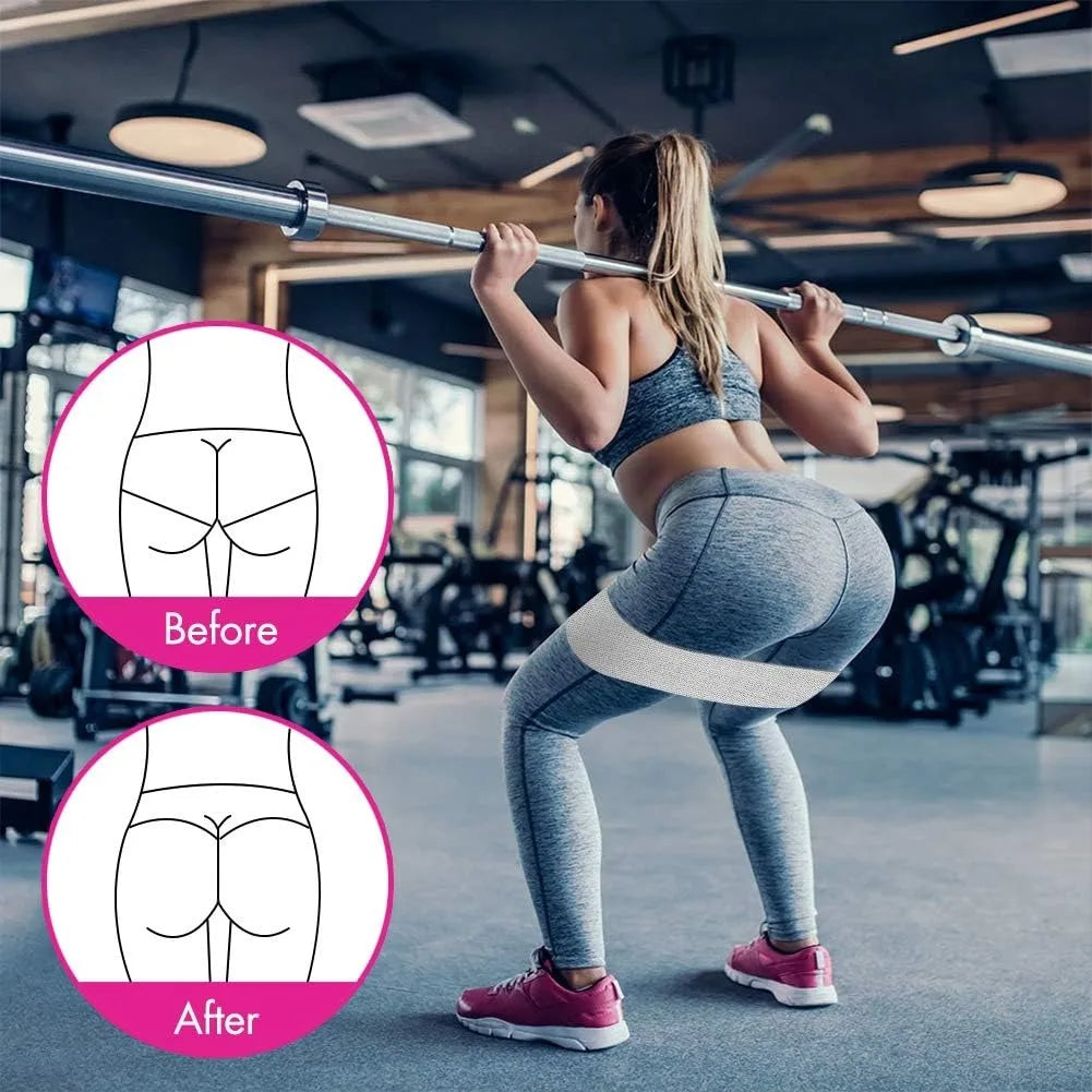 Bandes de résistance, bandes d'entraînement en tissu pour femmes et hommes, bandes de résistance pour butin en tissu, bandes de squat épaisses pour fesses/jambes/cuisses