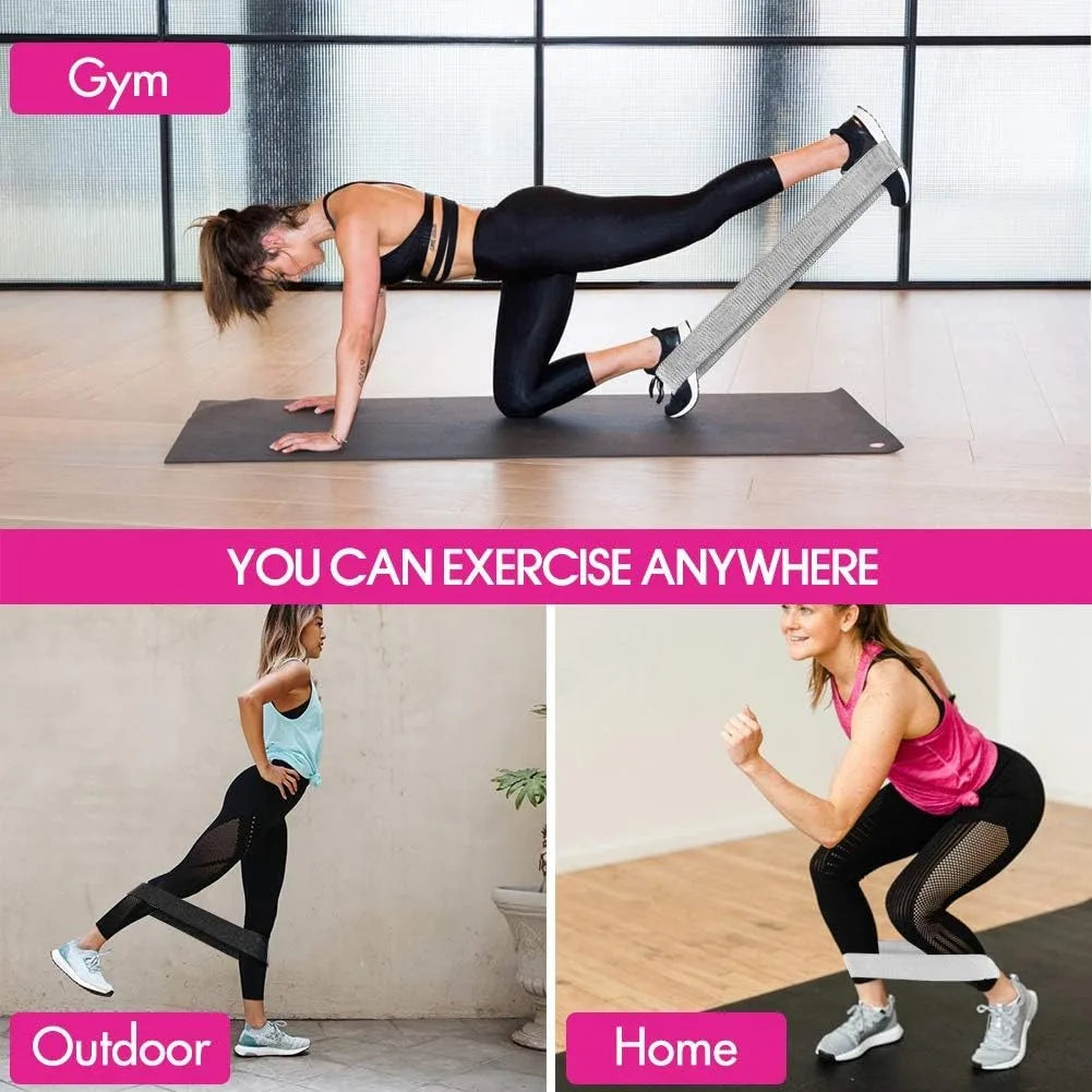 Bandes de résistance, bandes d'entraînement en tissu pour femmes et hommes, bandes de résistance pour butin en tissu, bandes de squat épaisses pour fesses/jambes/cuisses