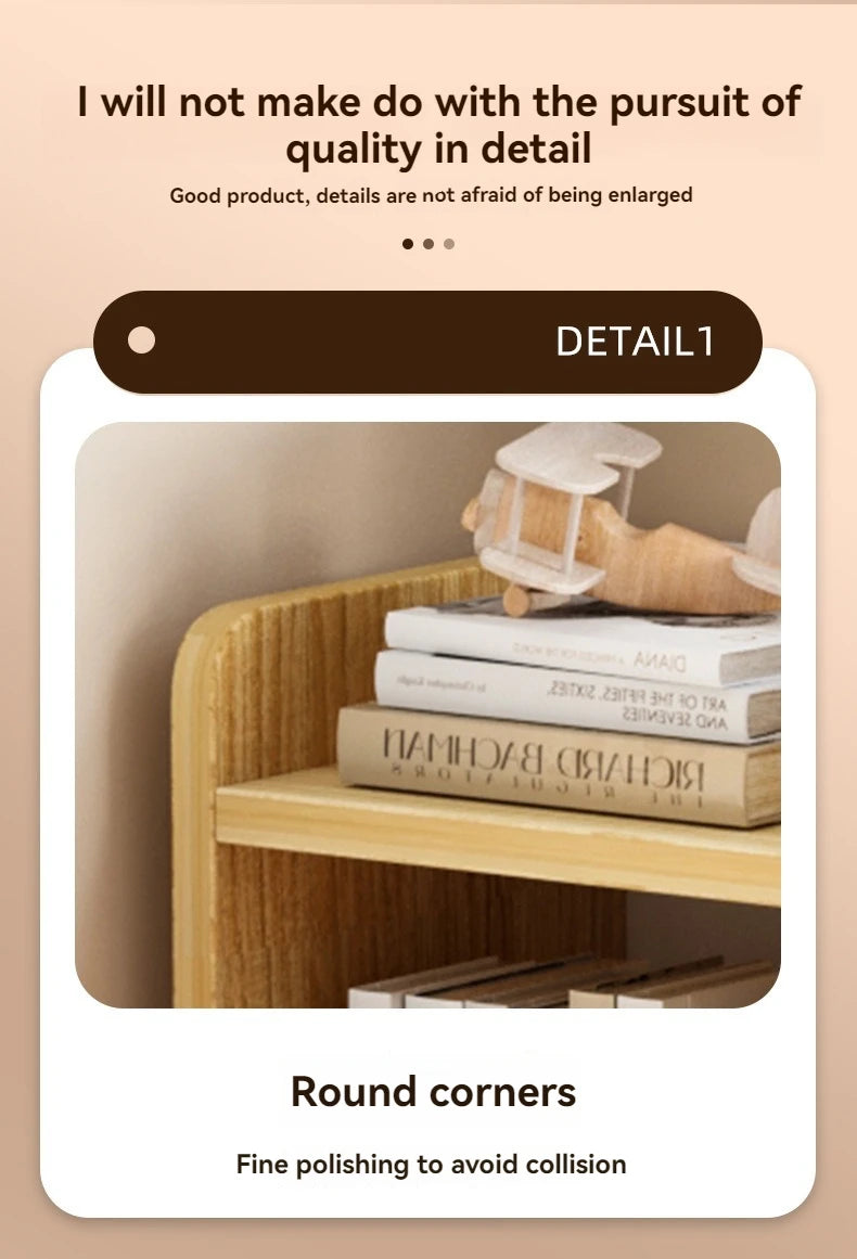 Bibliothèque moderne simple multicouche, support de rangement pour chambre à coucher avec armoire de chevet surélevée, bibliothèque intégrée à tiroir de grande capacité