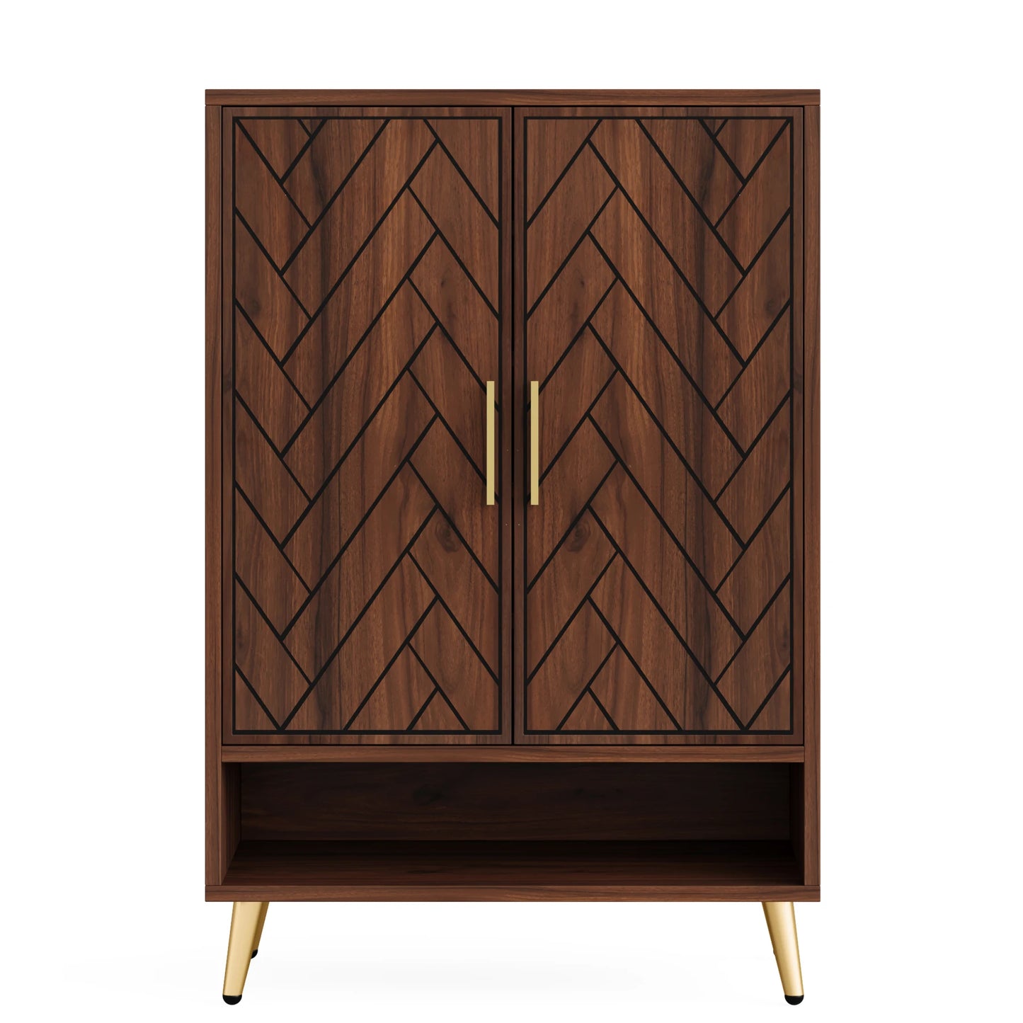 Tribesigns-Meuble à chaussures à 6 niveaux avec portes, armoire de rangement pour chaussures en bois pour brochure avec étagères réglables pour l'entrée