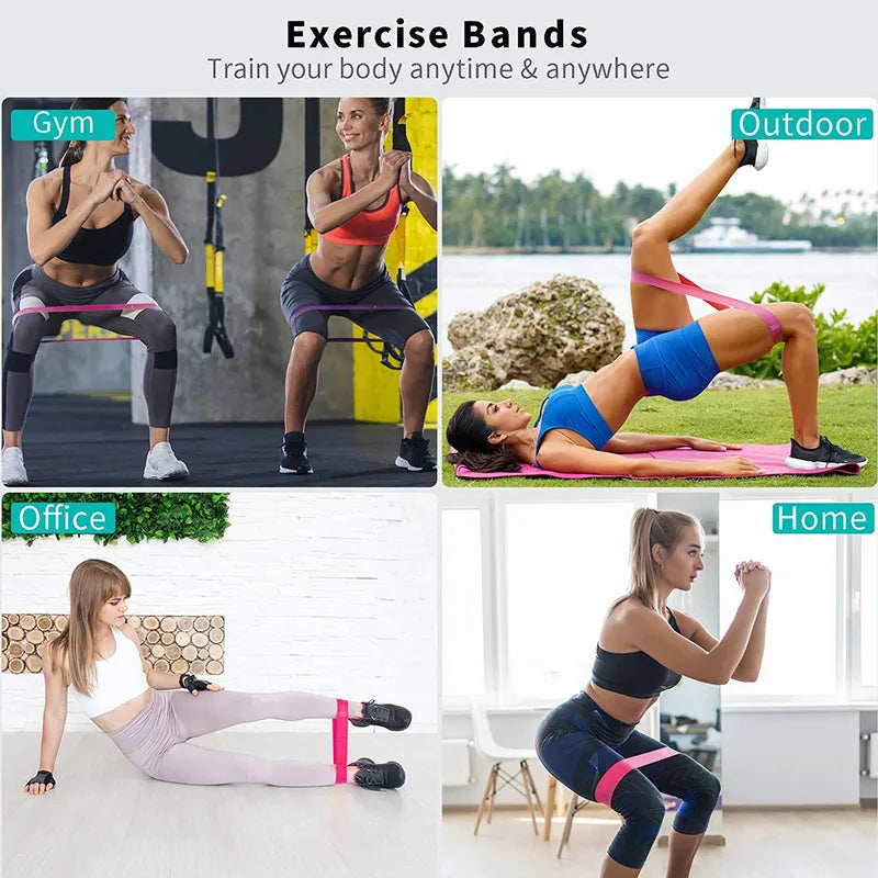 Bandes d'exercice à boucle de résistance, 5 niveaux de résistance différents, bande élastique adaptée à l'étirement des bras et des jambes, entraînement de force