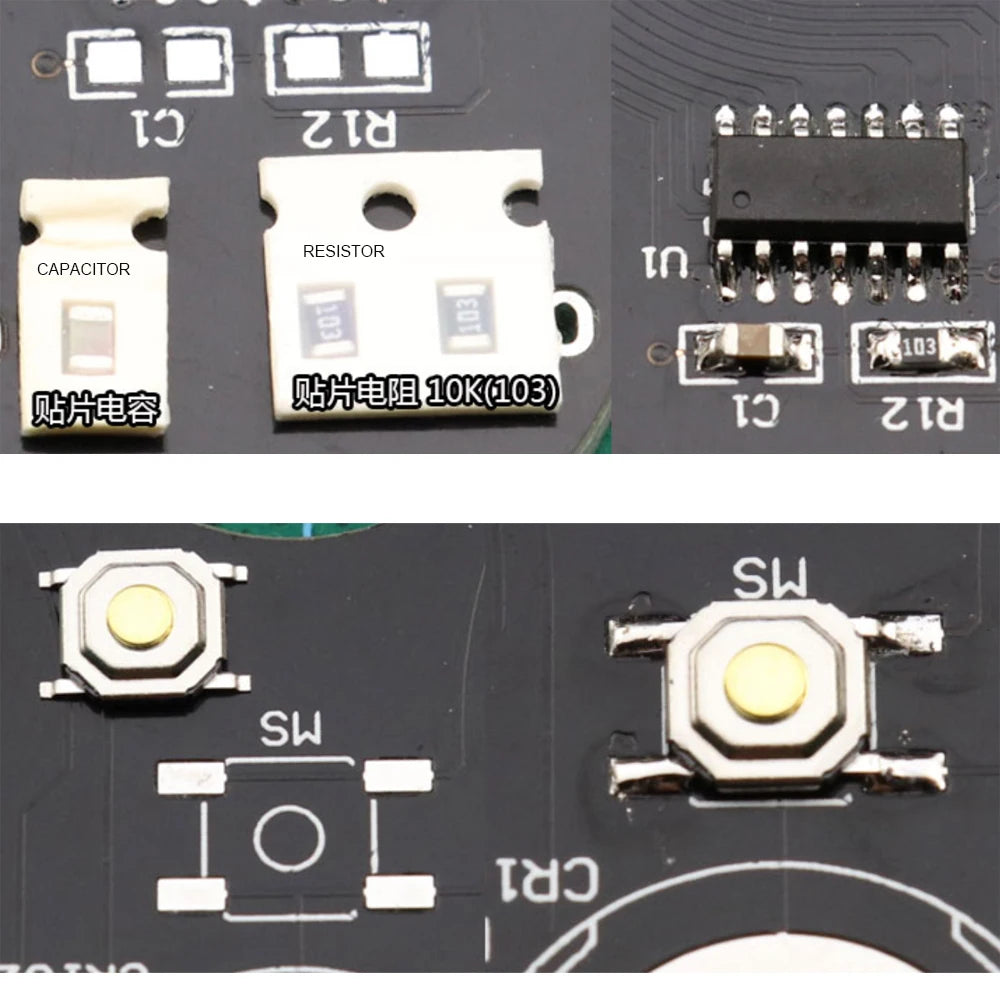 Kit supérieur électronique de bricolage, fabrication gyroscopique du bout des doigts LED, Kit de bricolage amusant, soudage supérieur, composants électroniques, Kit de circuits imprimés