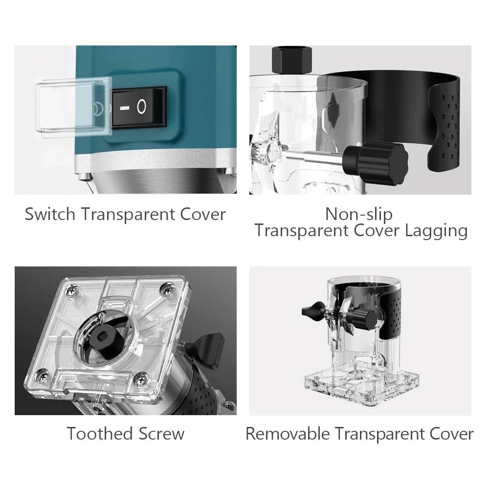 Machine de découpage électrique 6 vitesses 800W, 30000 tr/min, fraisage du bois, gravure, routeur de bord du bois manuel, outils électriques de bricolage à domicile