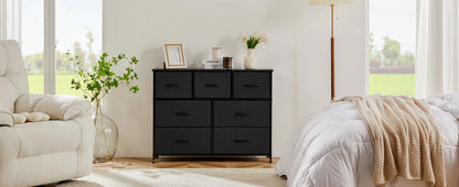 JHK Desser pour chambre à coucher avec 7 tiroirs en tissu organisateur placard de rangement poitrine vêtements pour salon vitrine de meubles