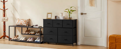 JHK Desser pour chambre à coucher avec 7 tiroirs en tissu organisateur placard de rangement poitrine vêtements pour salon vitrine de meubles