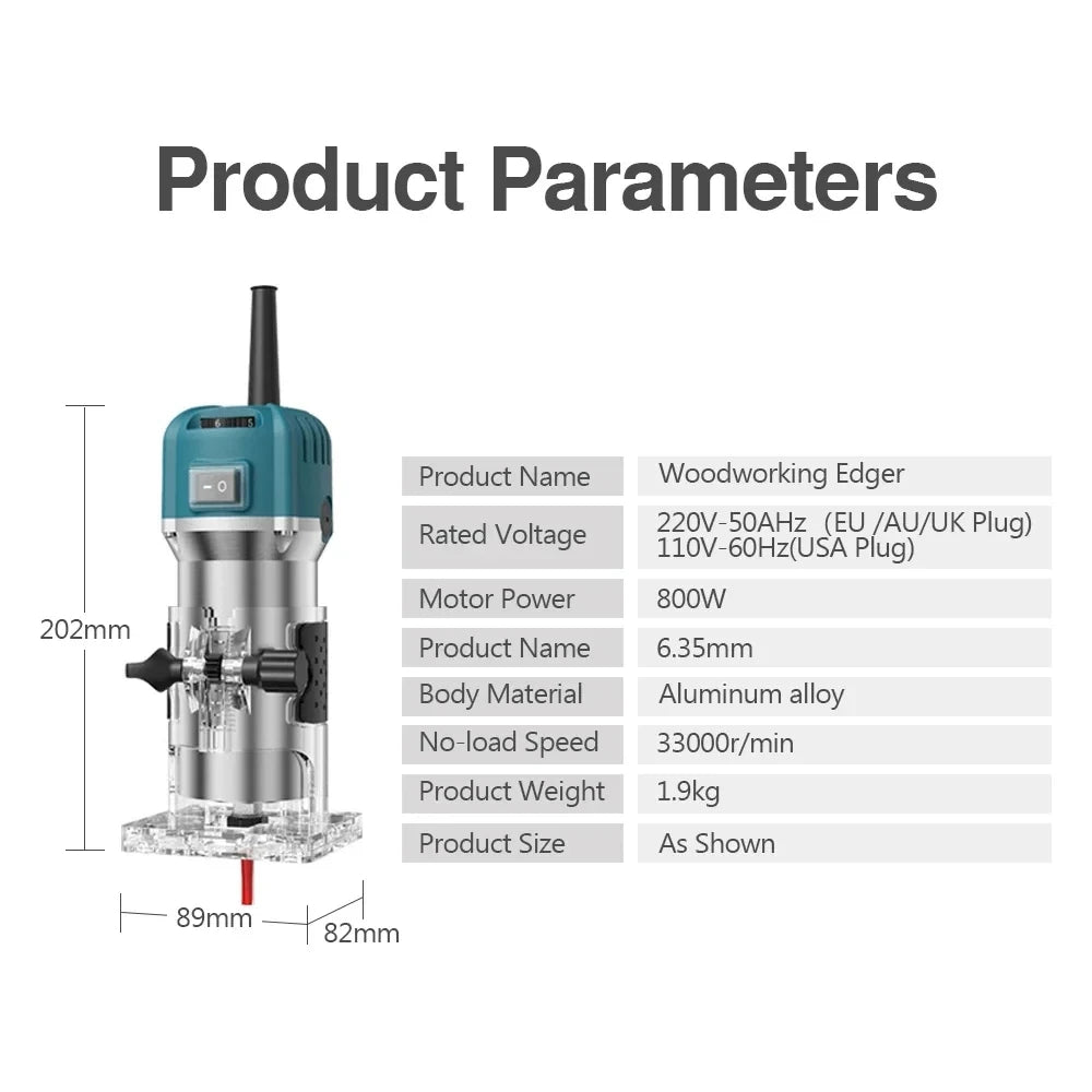 Machine de découpage électrique 6 vitesses 800W, 30000 tr/min, fraisage du bois, gravure, routeur de bord du bois manuel, outils électriques de bricolage à domicile