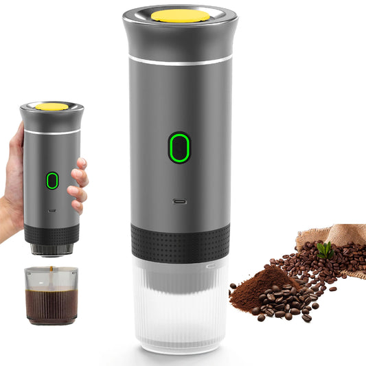 3-in-1 Wireless Electric Portable Espresso Coffee Machine for Car & Home Camping Coffee Maker Capsule Powder Travel Coffee Maker