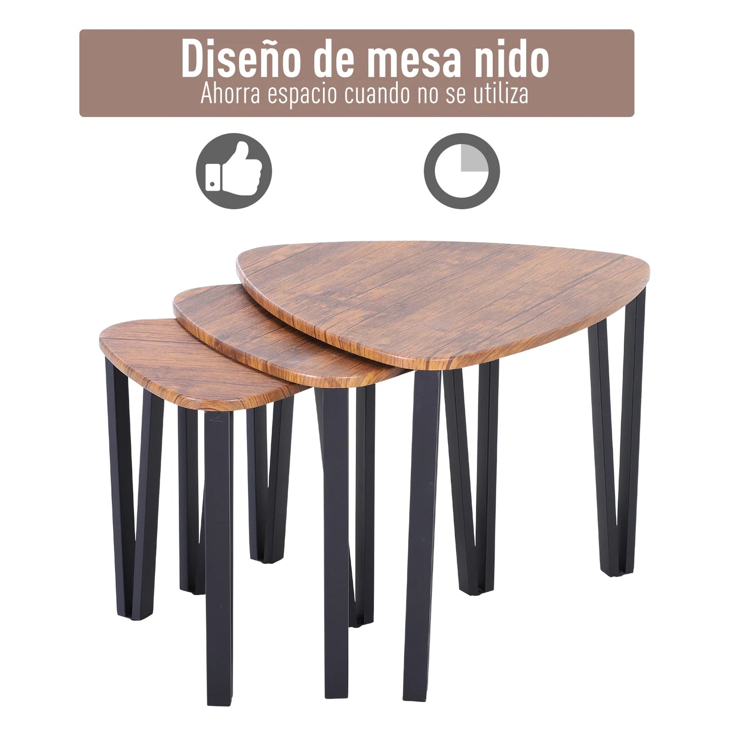 Tables basses modernes avec pieds en métal, table d'appoint accent, salle de bain, MCOM 3