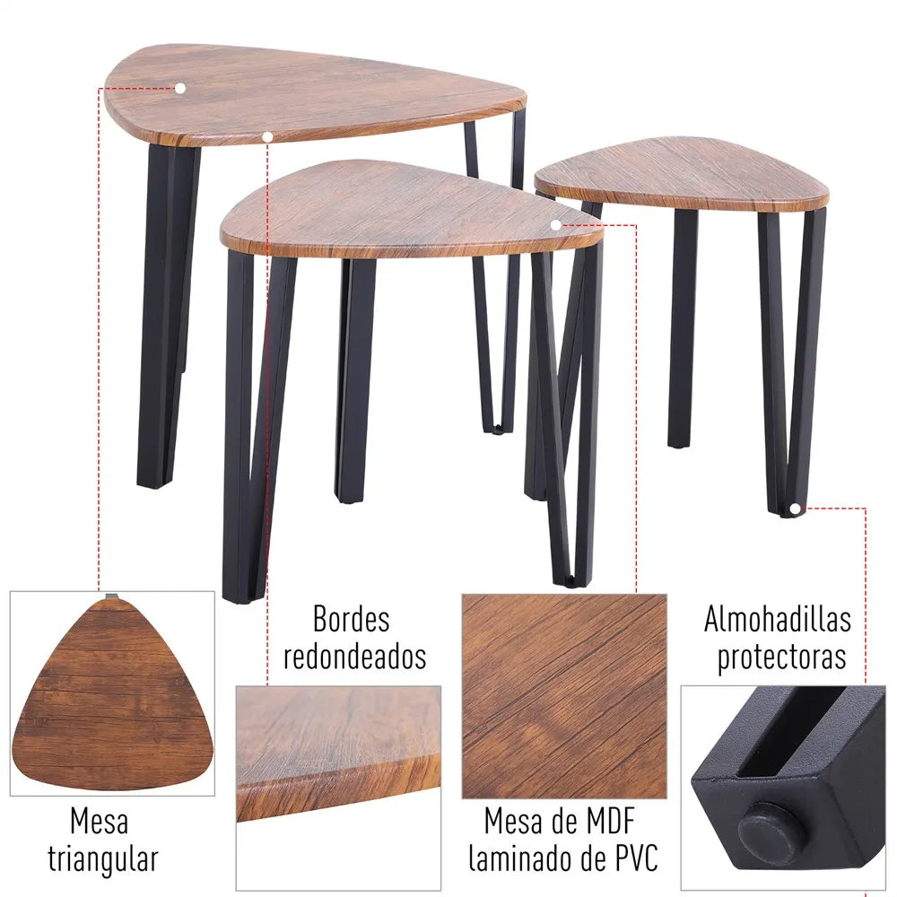 Tables basses modernes avec pieds en métal, table d'appoint accent, salle de bain, MCOM 3