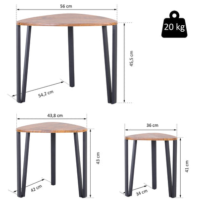 Tables basses modernes avec pieds en métal, table d'appoint accent, salle de bain, MCOM 3