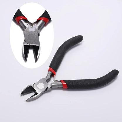 Pince à bijoux en acier trempé au carbone, ferronickel, extrémité ronde, outils de coupe, équipement de bricolage, adaptée à la réparation de perles artisanales