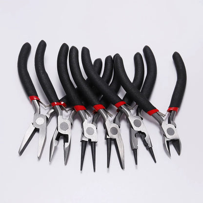 Pince à bijoux en acier trempé au carbone, ferronickel, extrémité ronde, outils de coupe, équipement de bricolage, adaptée à la réparation de perles artisanales
