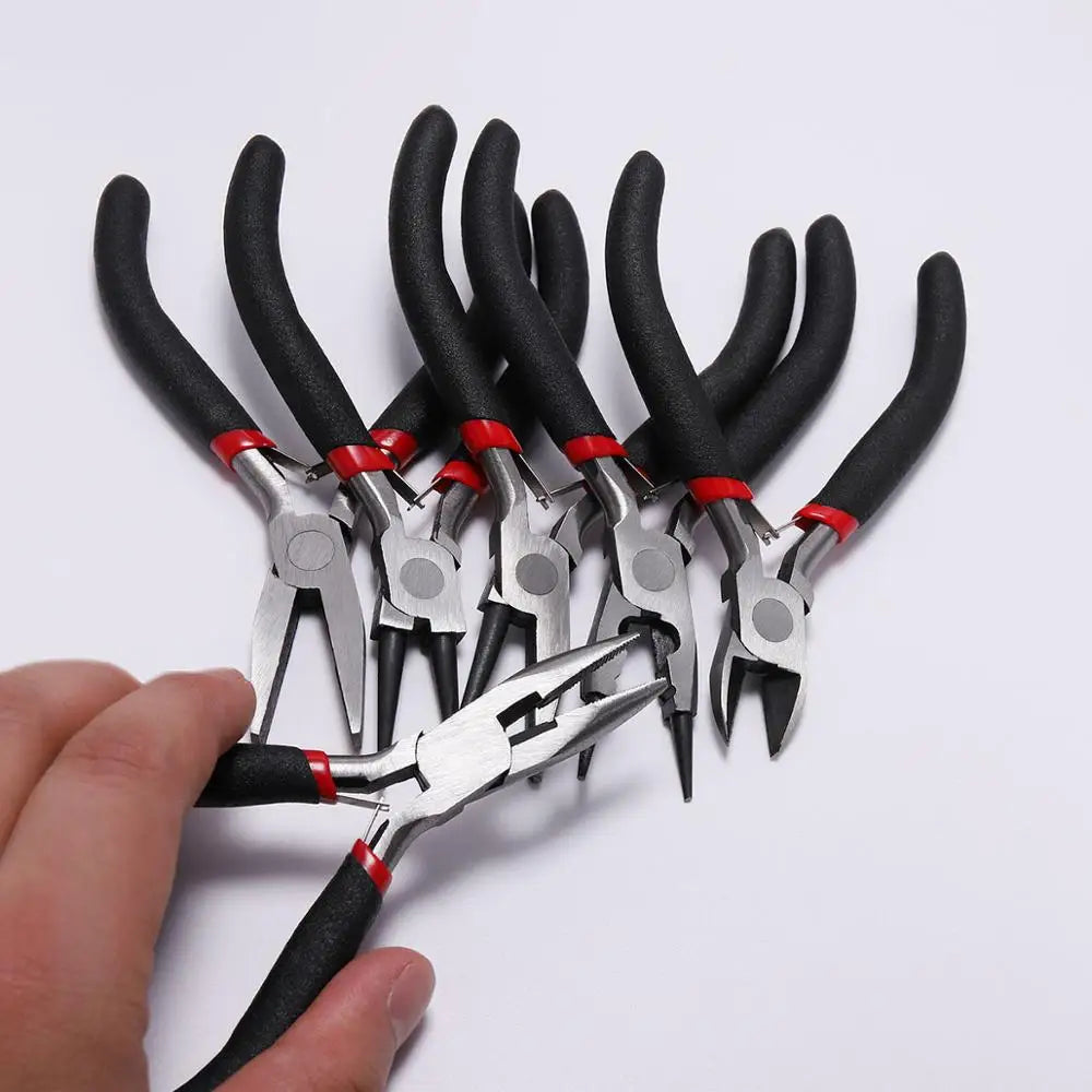Pince à bijoux en acier trempé au carbone, ferronickel, extrémité ronde, outils de coupe, équipement de bricolage, adaptée à la réparation de perles artisanales