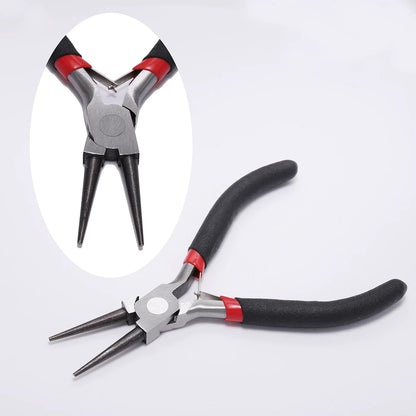 Pince à bijoux en acier trempé au carbone, ferronickel, extrémité ronde, outils de coupe, équipement de bricolage, adaptée à la réparation de perles artisanales