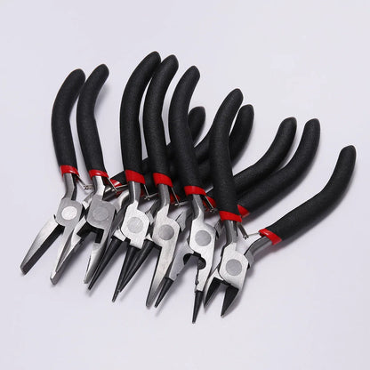 Pince à bijoux en acier trempé au carbone, ferronickel, extrémité ronde, outils de coupe, équipement de bricolage, adaptée à la réparation de perles artisanales