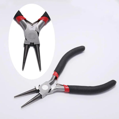 Pince à bijoux en acier trempé au carbone, ferronickel, extrémité ronde, outils de coupe, équipement de bricolage, adaptée à la réparation de perles artisanales