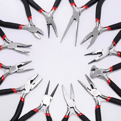 Pince à bijoux en acier trempé au carbone, ferronickel, extrémité ronde, outils de coupe, équipement de bricolage, adaptée à la réparation de perles artisanales