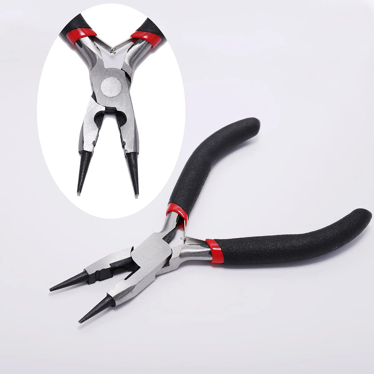 Pince à bijoux en acier trempé au carbone, ferronickel, extrémité ronde, outils de coupe, équipement de bricolage, adaptée à la réparation de perles artisanales