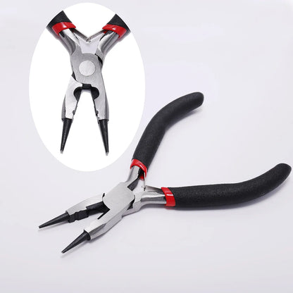 Pince à bijoux en acier trempé au carbone, ferronickel, extrémité ronde, outils de coupe, équipement de bricolage, adaptée à la réparation de perles artisanales