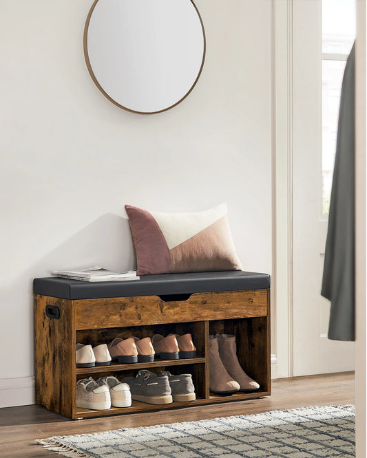 VASAGLE Shoe Bench, with storage space, 80x30x44 cm (L X W X H)