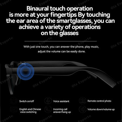 Ola Esporte nouvelles lunettes intelligentes Bluetooth appel lunettes de soleil multi-fonctionnel Anti-lumière bleue lunettes de soleil casque sans fil hommes femmes