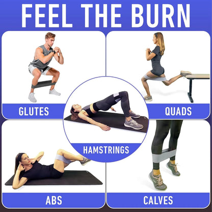 Bandes de résistance, bandes d'entraînement en tissu pour femmes et hommes, bandes de résistance pour butin en tissu, bandes de squat épaisses pour fesses/jambes/cuisses