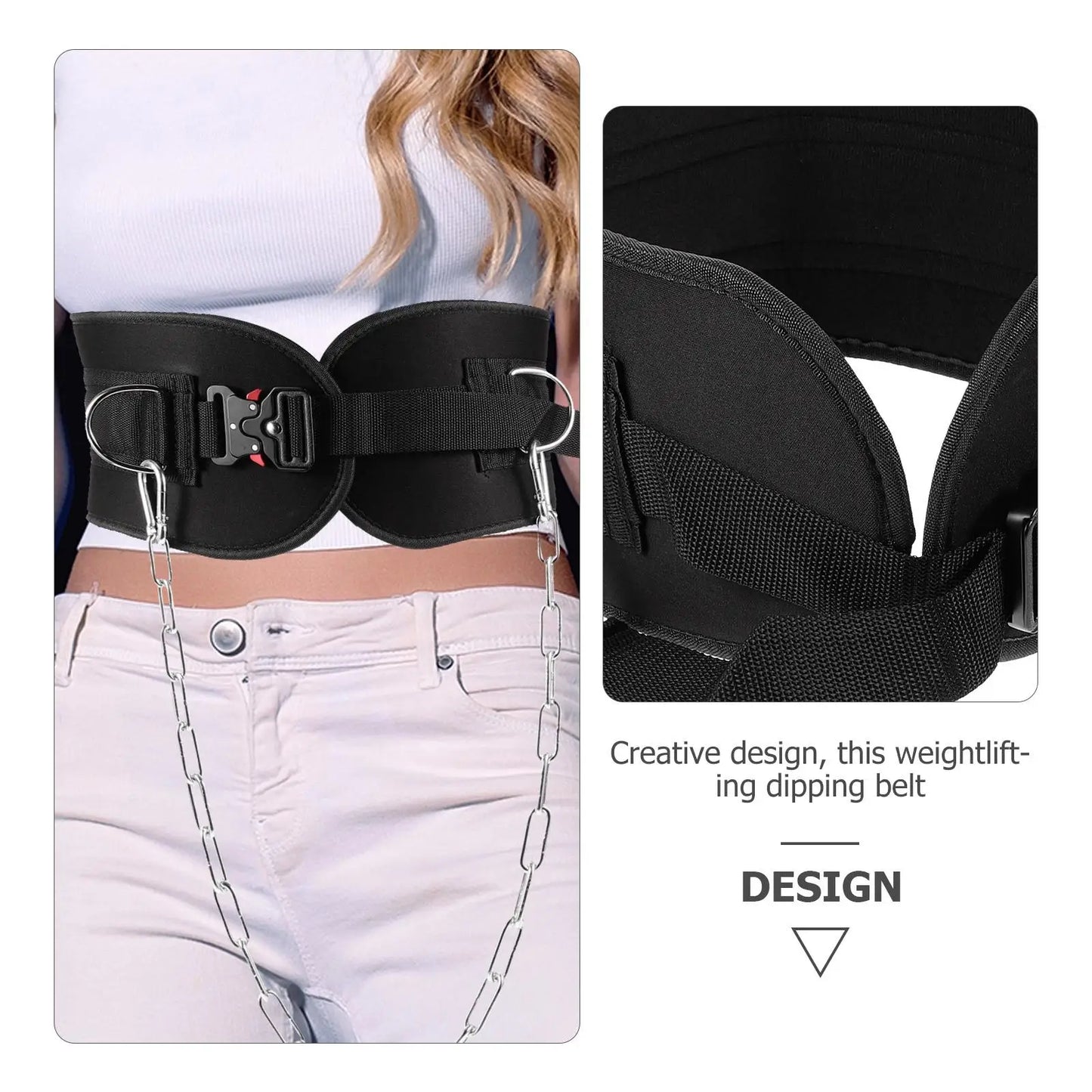 Ceinture d'haltérophilie, équipement de sport, Fitness, chaîne en métal, ceinture de traction lestée pour les exercices