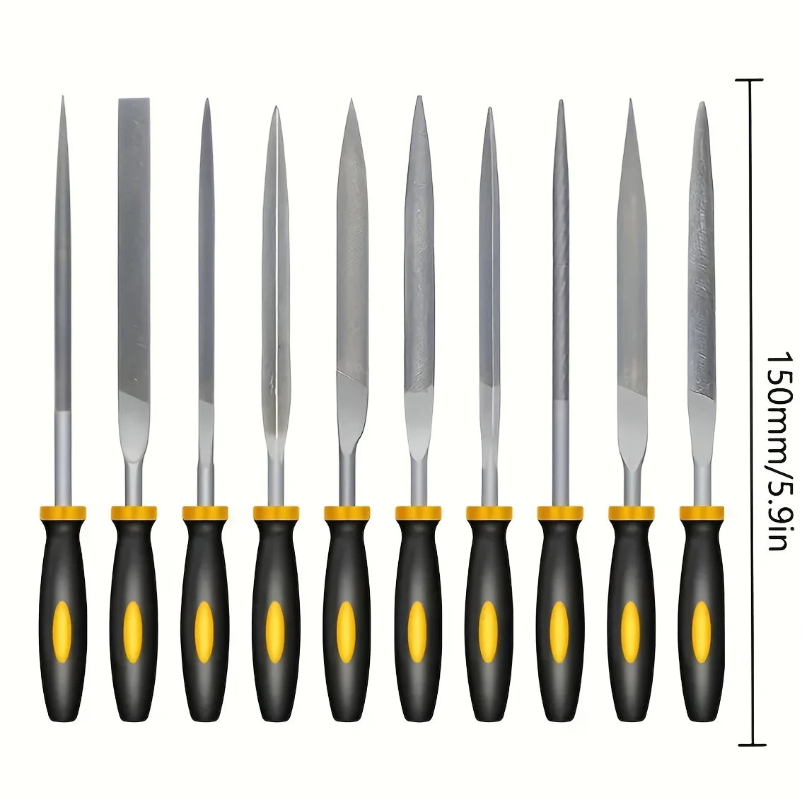 Ensemble de limes à aiguilles Premium – Limes en acier à haute teneur en carbone avec poignées ergonomiques antidérapantes pour un classement précis sur le bois, le plastique et le modèle