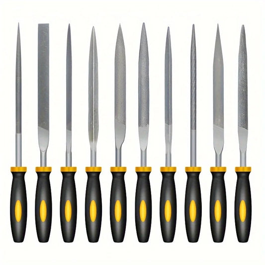 Ensemble de limes à aiguilles Premium – Limes en acier à haute teneur en carbone avec poignées ergonomiques antidérapantes pour un classement précis sur le bois, le plastique et le modèle