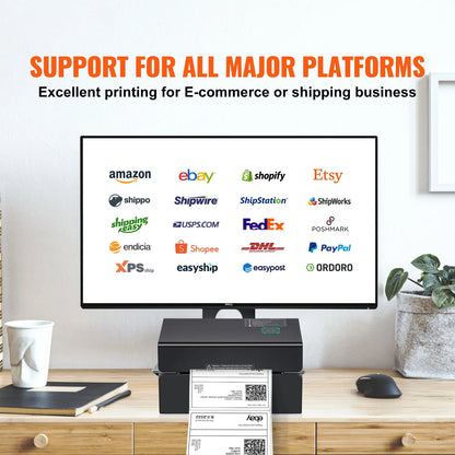 SucceBuy Thermal Label Printer 300DPI Bluetooth & Automatic Label Recognition for 4x6 Mailing Packages USB Barcode Sticker Make