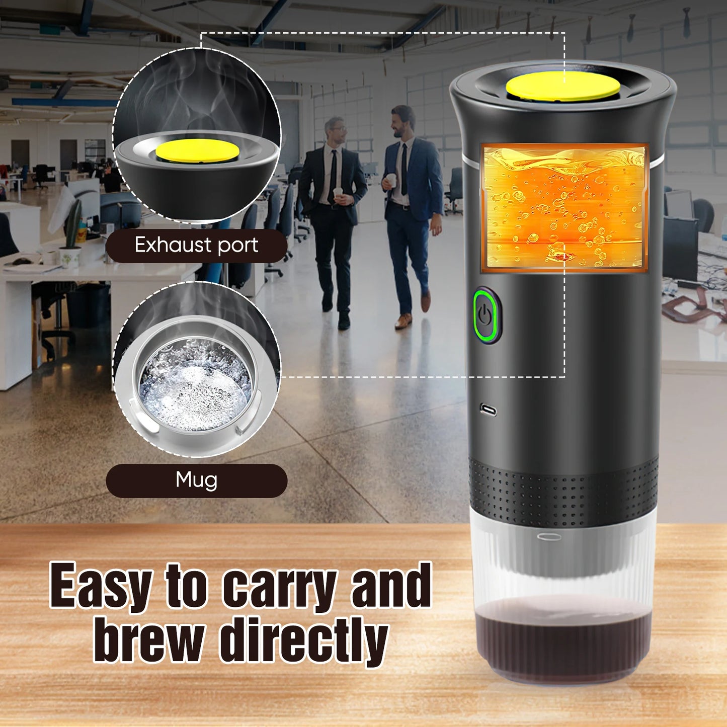 3-in-1 Wireless Electric Portable Espresso Coffee Machine for Car & Home Camping Coffee Maker Capsule Powder Travel Coffee Maker