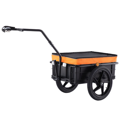 SucceBuy Remorque de chargement de vélo 88 lb Chariot de chariot de vélo de rangement pliable avec roues de 16" et réflecteurs sûrs pour roues de vélo de 24" à 28"