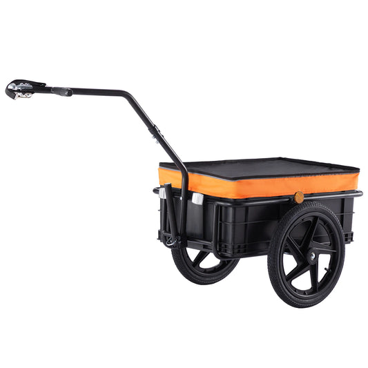 SucceBuy Remorque de chargement de vélo 88 lb Chariot de chariot de vélo de rangement pliable avec roues de 16" et réflecteurs sûrs pour roues de vélo de 24" à 28"