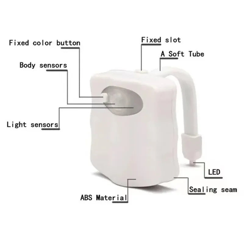 Capteur de mouvement lumière sans fil LED veilleuse RGB 8 couleurs lampe toilette salle de bain lumière d'ambiance capteur coloré LED veilleuses
