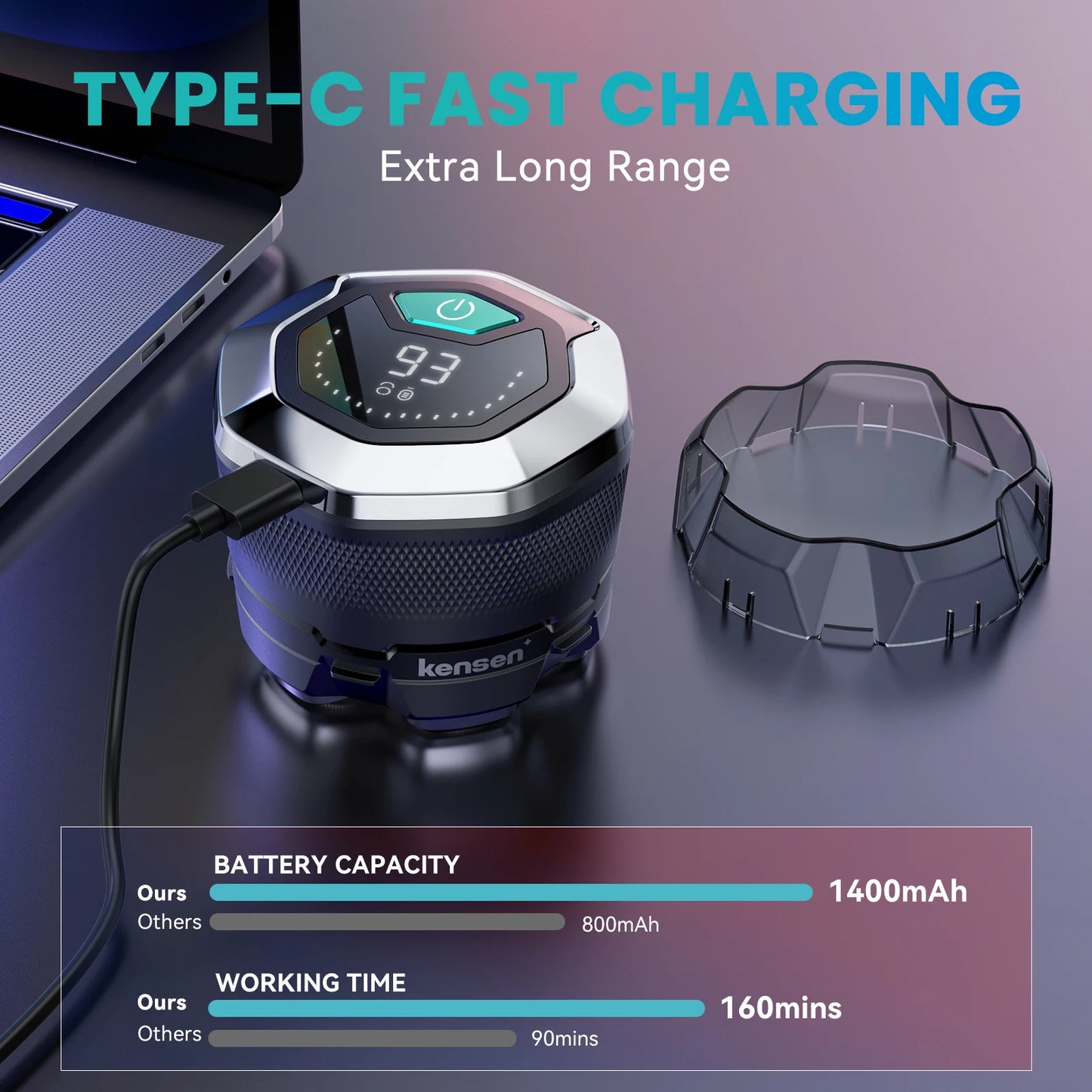 KENSEN rasoir électrique pour hommes chauve 6D rasoir magnétique tondeuse à cheveux USB Rechargeable affichage LED rasage humide/sec rasoir à barbe