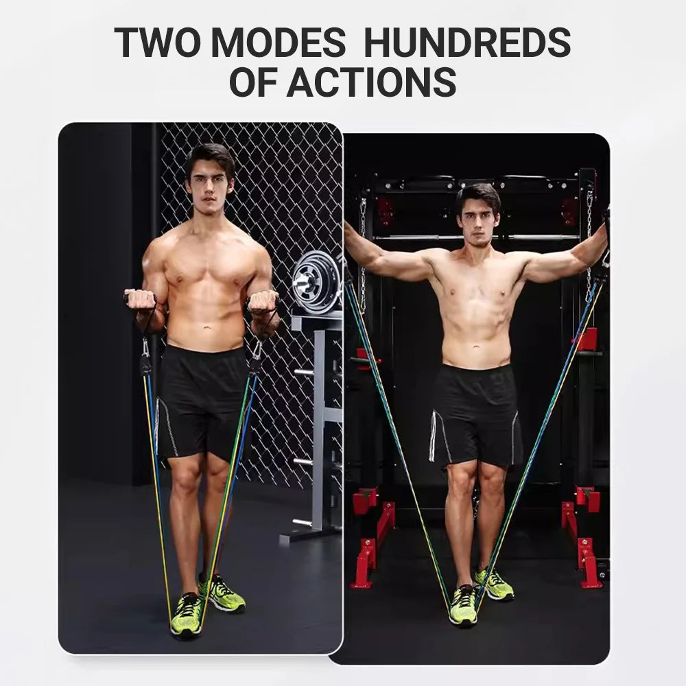 10-14 pièces/ensemble tirer corde musculation bandes de résistance ensemble multi-fonction tendeur costume musculation ceinture bandes élastiques
