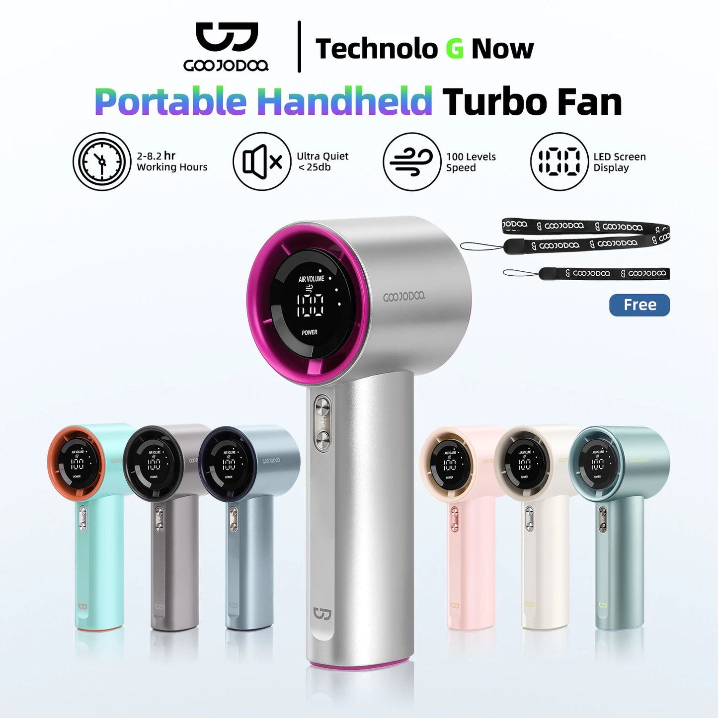 Mini ventilateur de bain aste, vitesse du vent à 100 vitesses, ventilateur électrique, affichage numérique, turbo réglable, portable, extérieur, déterminer
